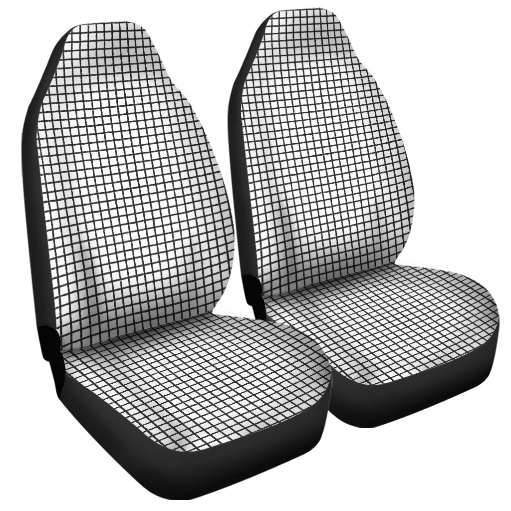 Doodle Windowpane Pattern Print Universal Fit Car Seat Covers