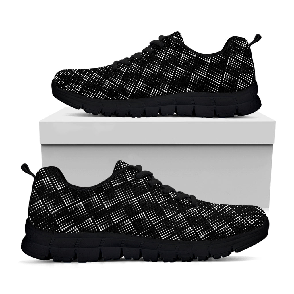 Dot Geometric Square Pattern Print Black Sneakers