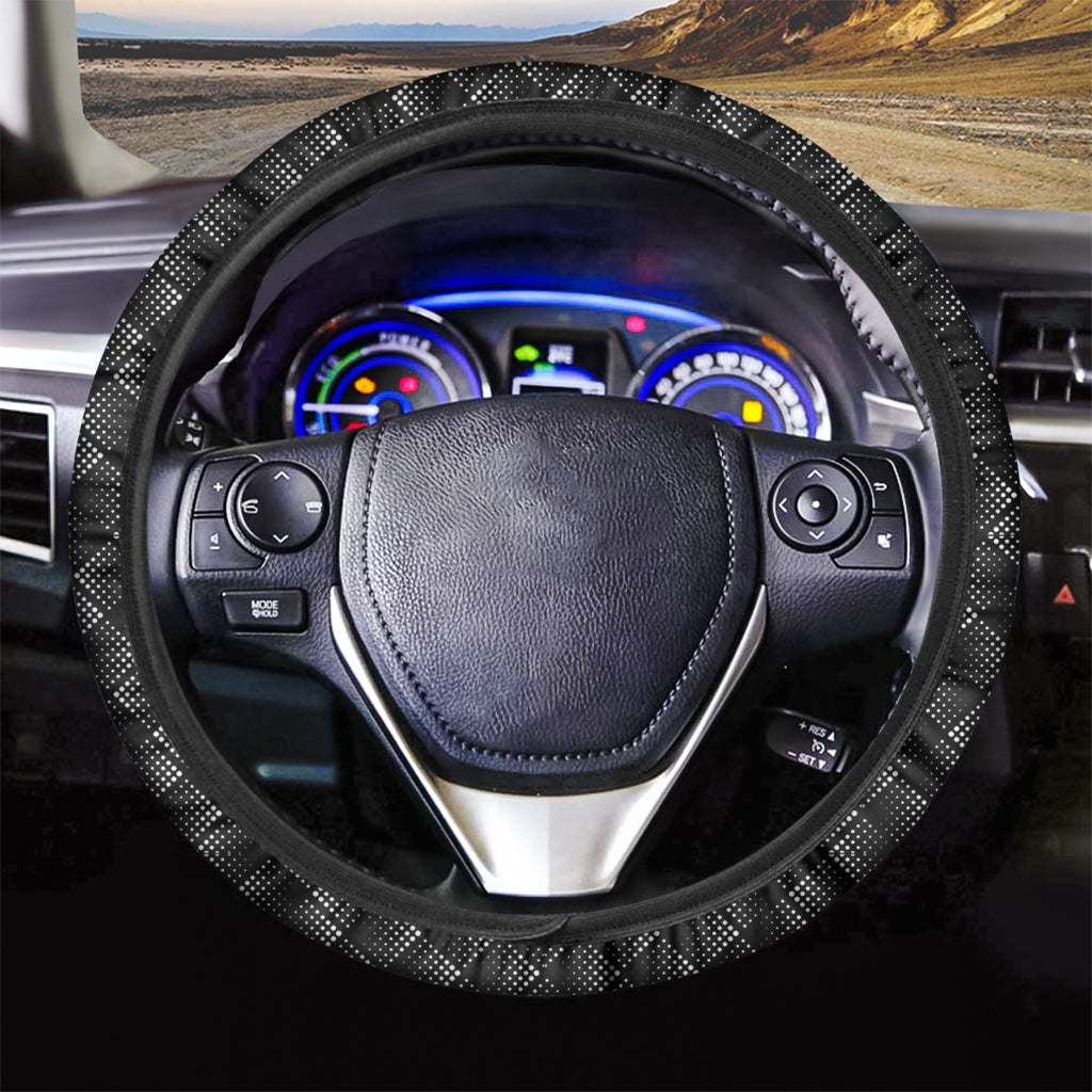 Dot Geometric Square Pattern Print Car Steering Wheel Cover