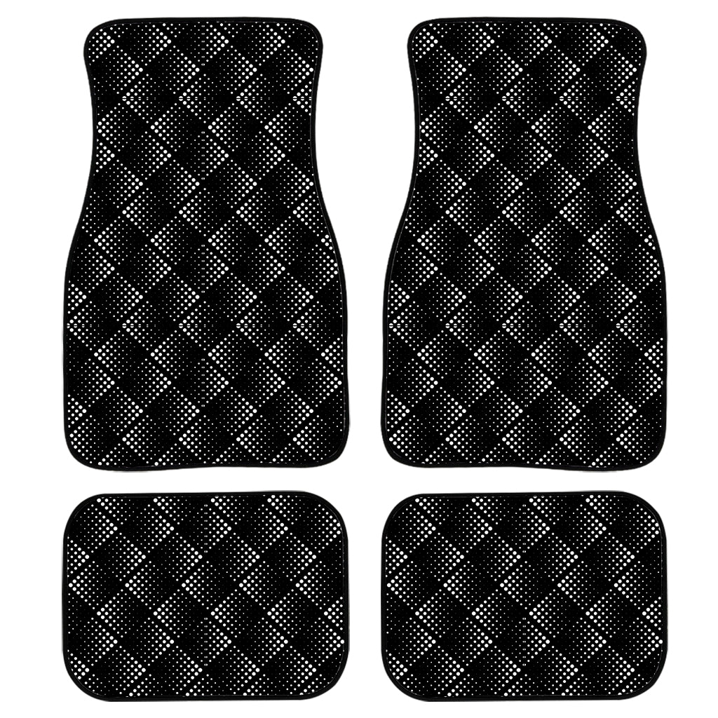 Dot Geometric Square Pattern Print Front and Back Car Floor Mats