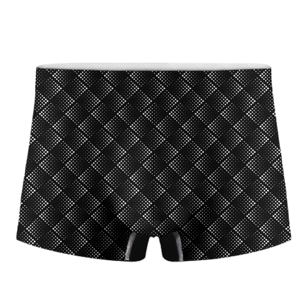 Dot Geometric Square Pattern Print Men's Boxer Briefs