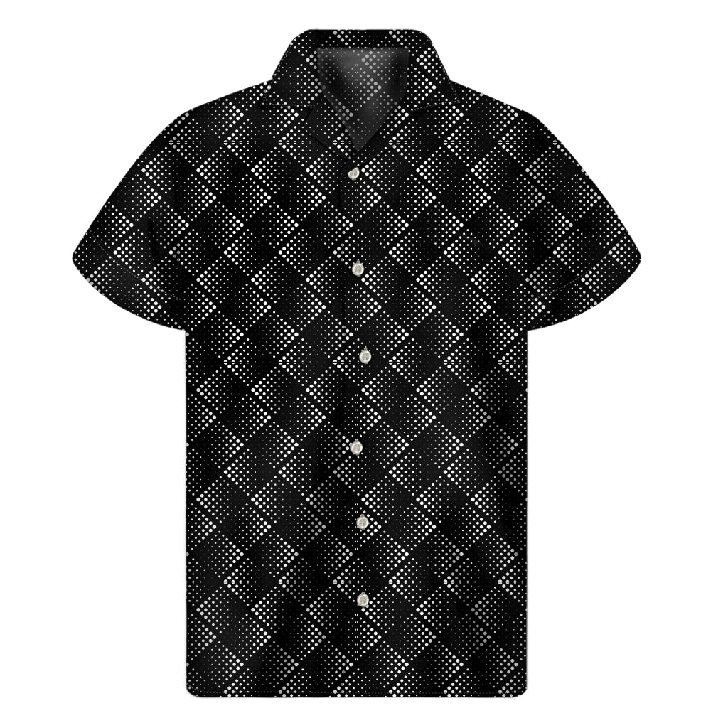 Dot Geometric Square Pattern Print Men's Short Sleeve Shirt