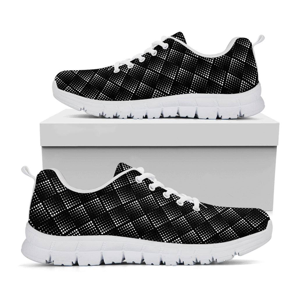 Dot Geometric Square Pattern Print White Sneakers