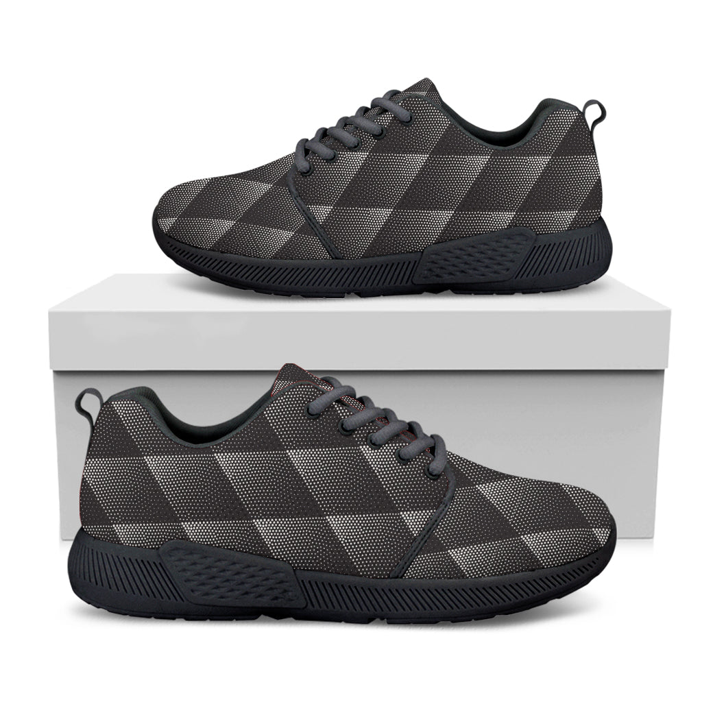 Dot Geometric Triangle Pattern Print Black Athletic Shoes