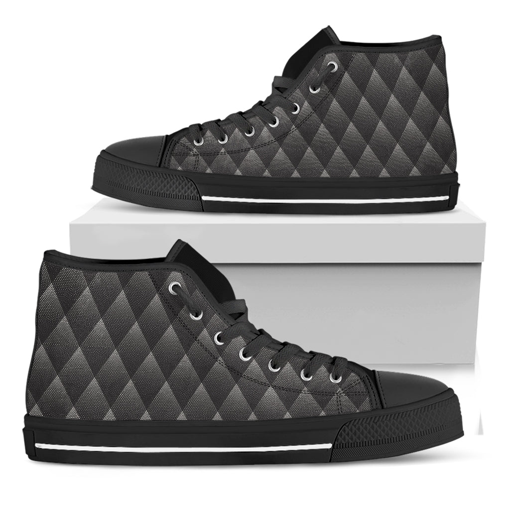 Dot Geometric Triangle Pattern Print Black High Top Shoes