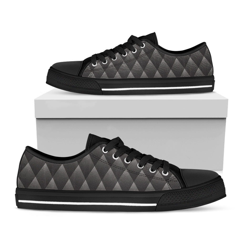 Dot Geometric Triangle Pattern Print Black Low Top Shoes