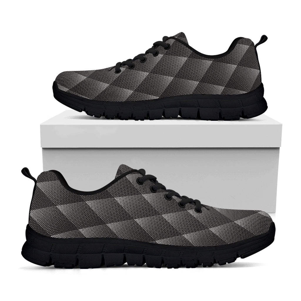 Dot Geometric Triangle Pattern Print Black Sneakers