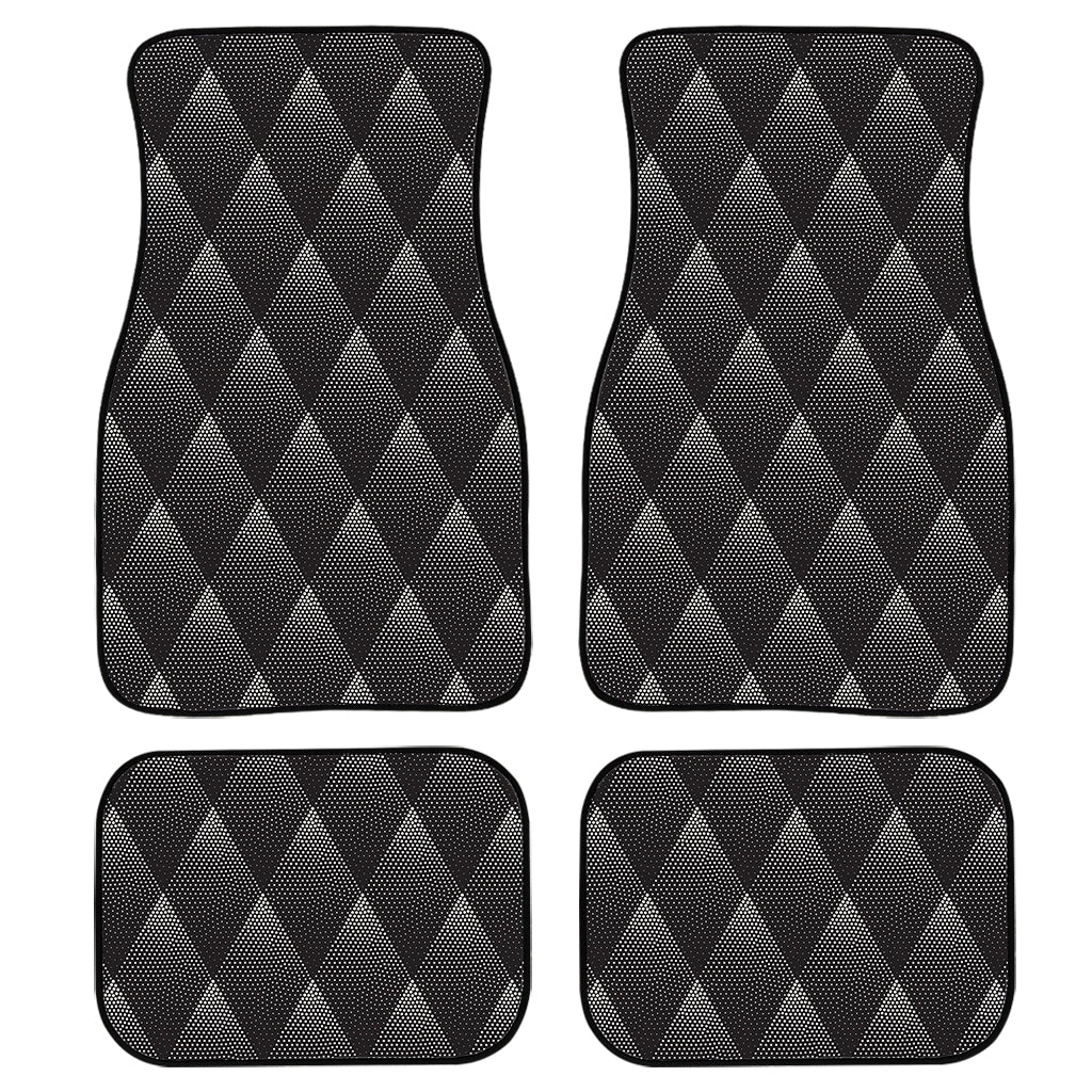 Dot Geometric Triangle Pattern Print Front and Back Car Floor Mats