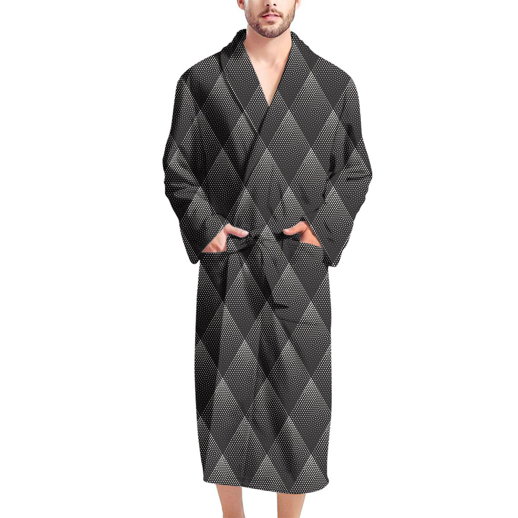 Dot Geometric Triangle Pattern Print Men's Bathrobe