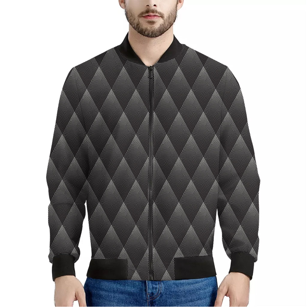 Dot Geometric Triangle Pattern Print Men's Bomber Jacket