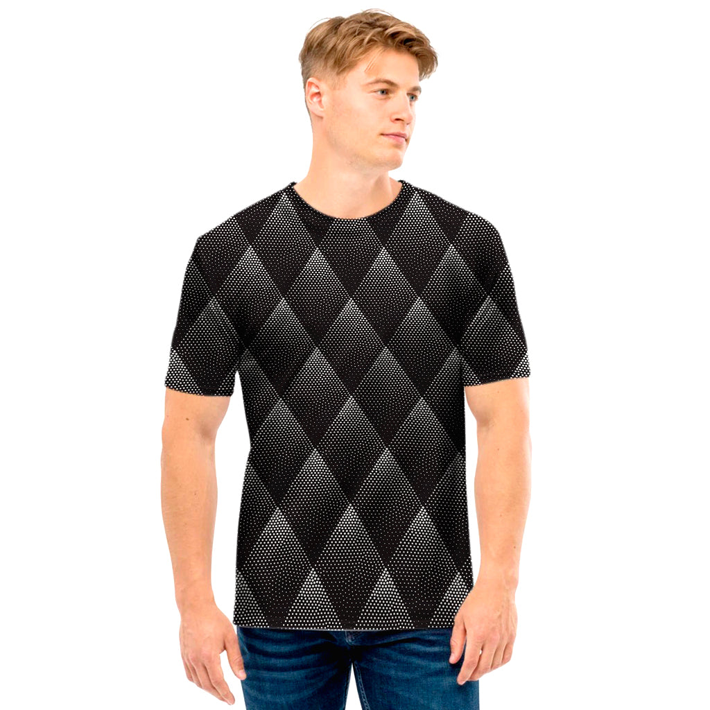 Dot Geometric Triangle Pattern Print Men's T-Shirt