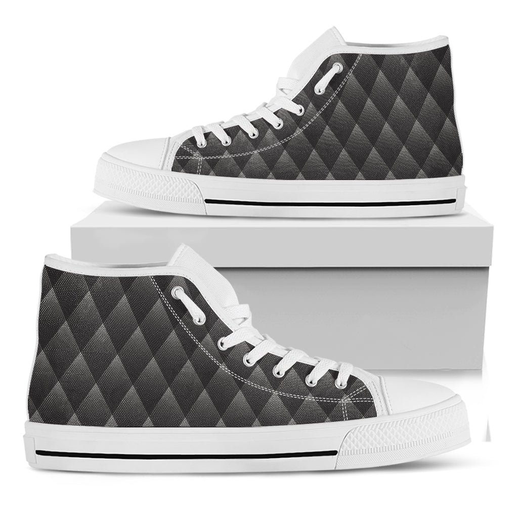 Dot Geometric Triangle Pattern Print White High Top Shoes