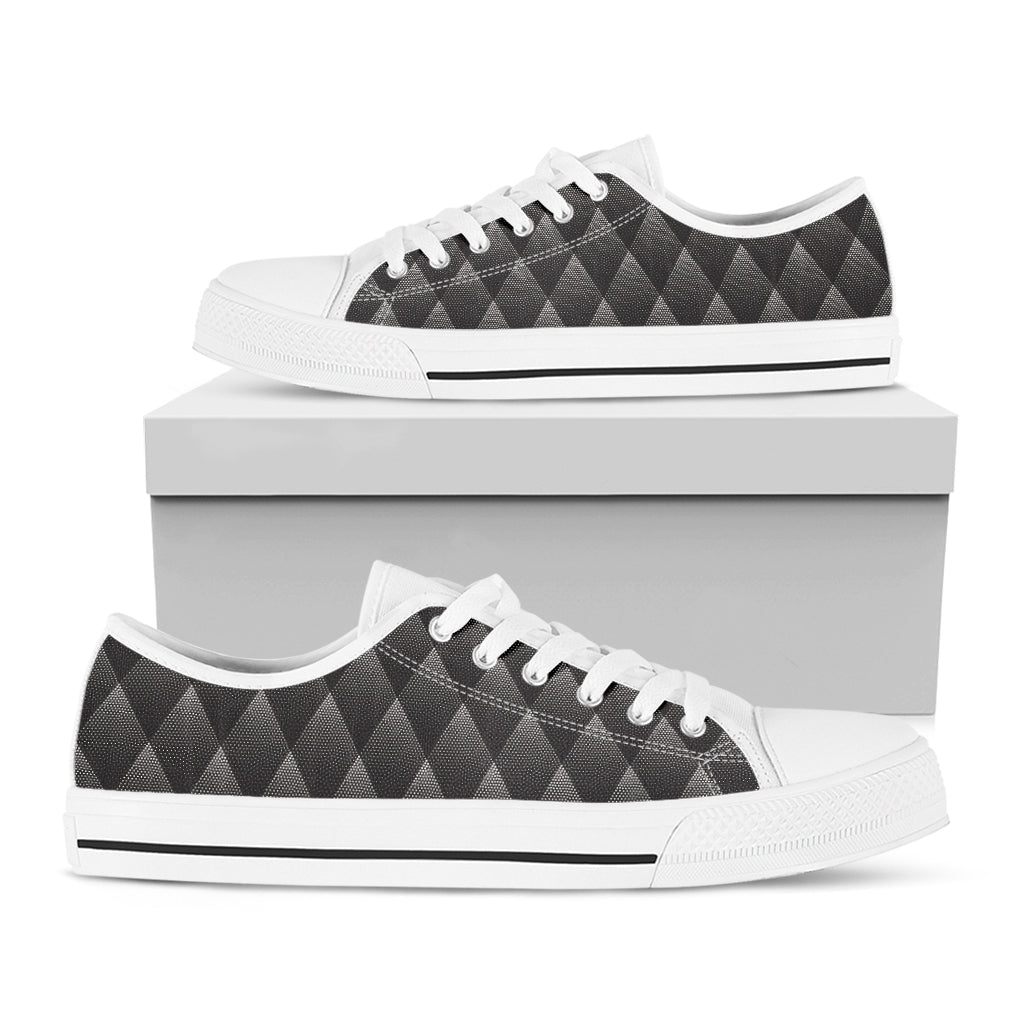 Dot Geometric Triangle Pattern Print White Low Top Shoes