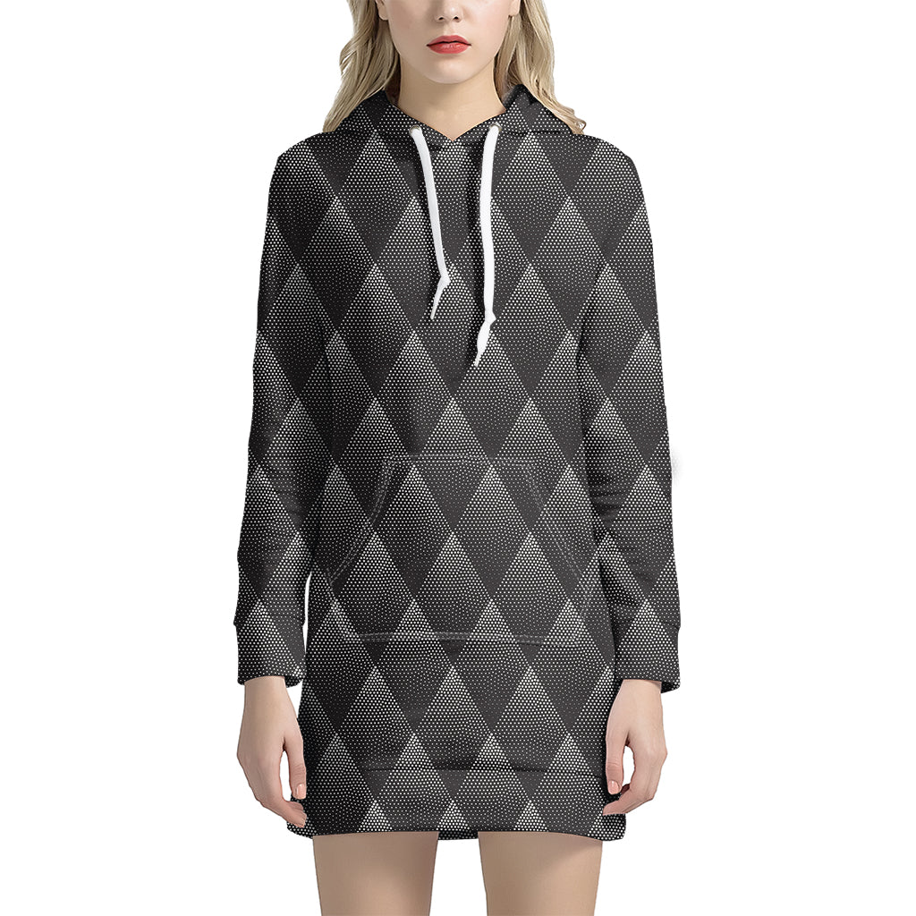 Dot Geometric Triangle Pattern Print Women's Pullover Hoodie Dress