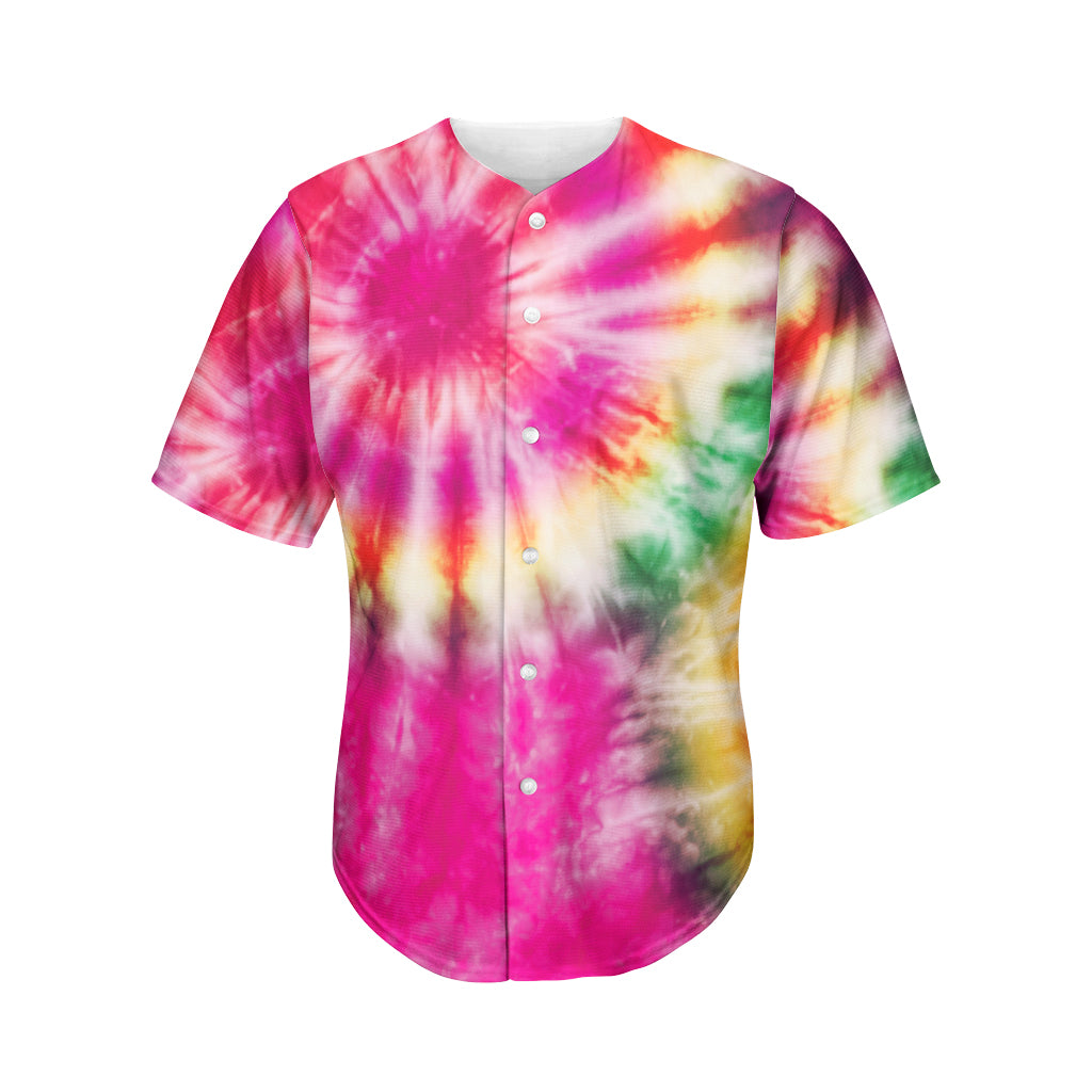 Double Tie Dye Print Men's Baseball Jersey