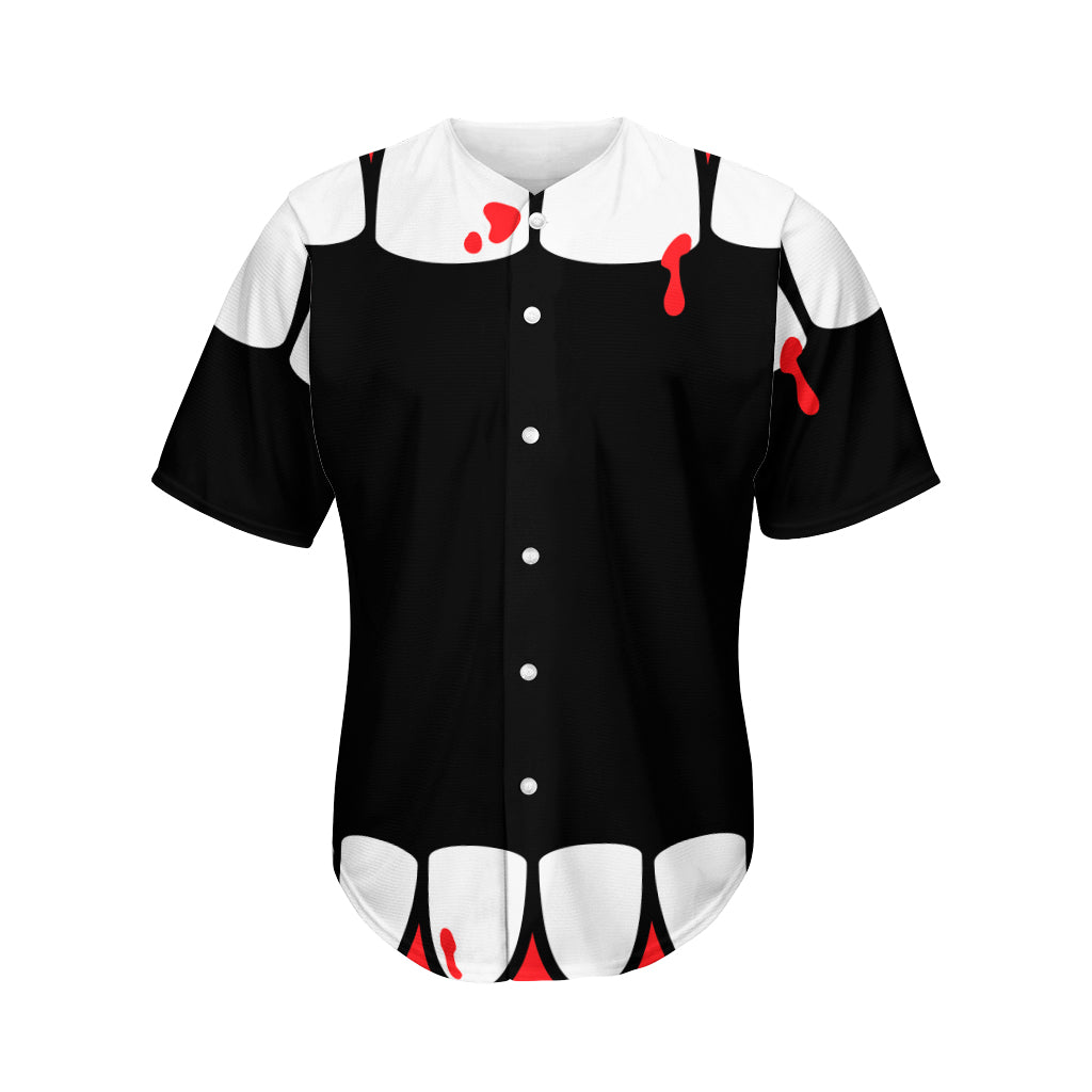 Dracula Fang Print Men's Baseball Jersey