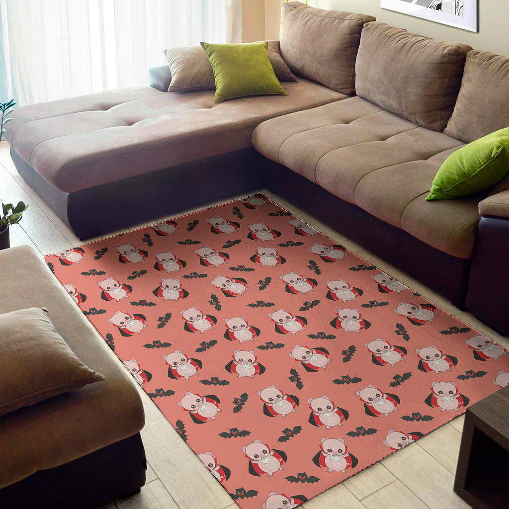 Dracula Pig Pattern Print Area Rug