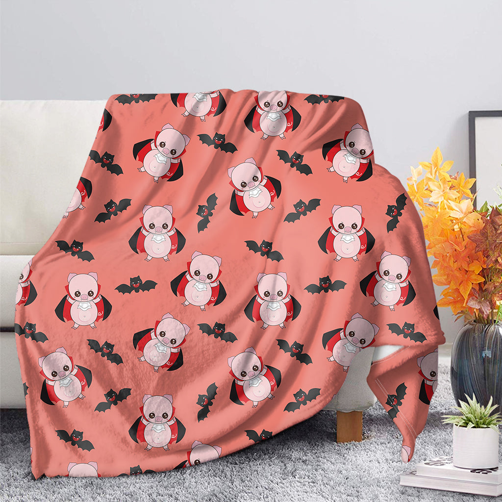 Dracula Pig Pattern Print Blanket