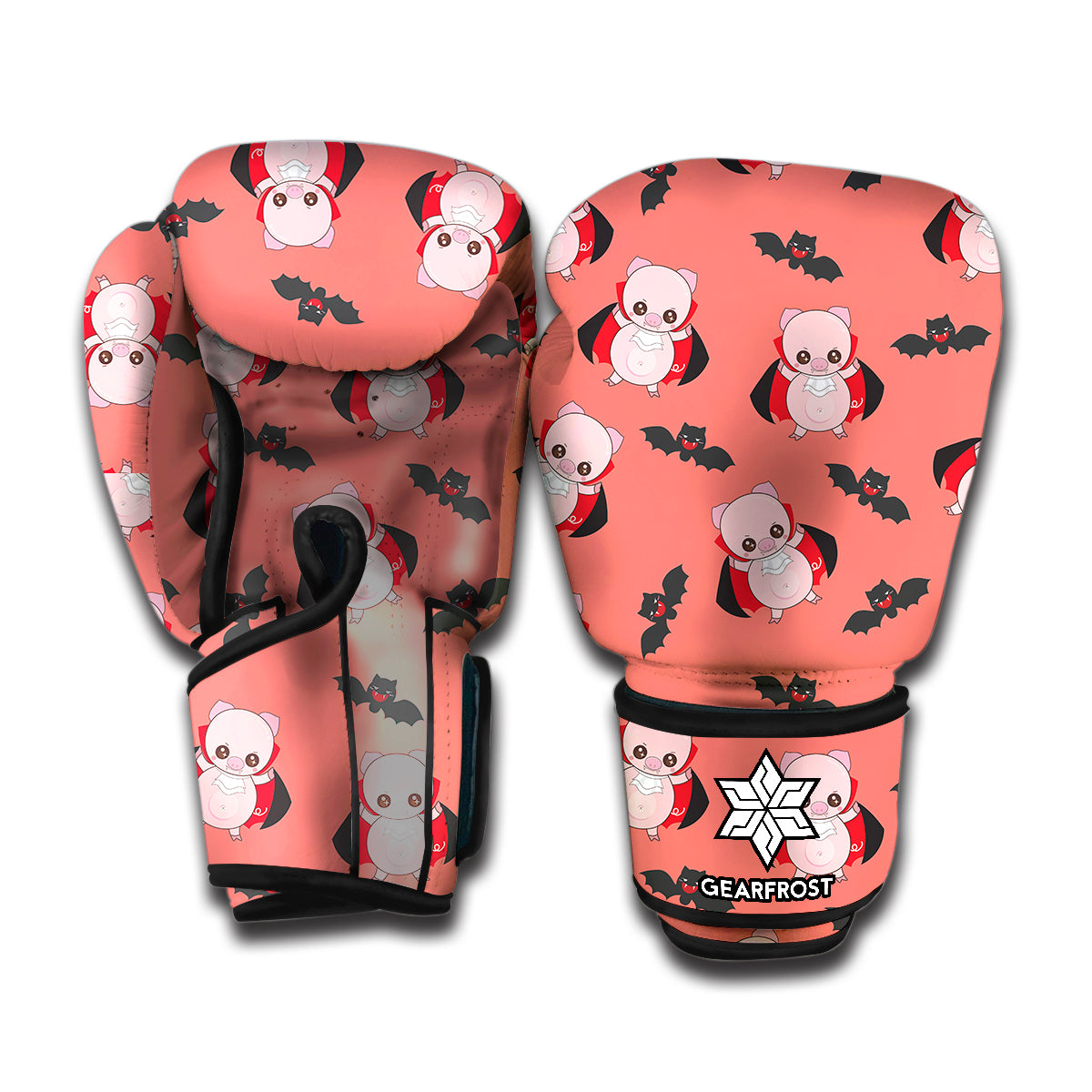 Dracula Pig Pattern Print Boxing Gloves