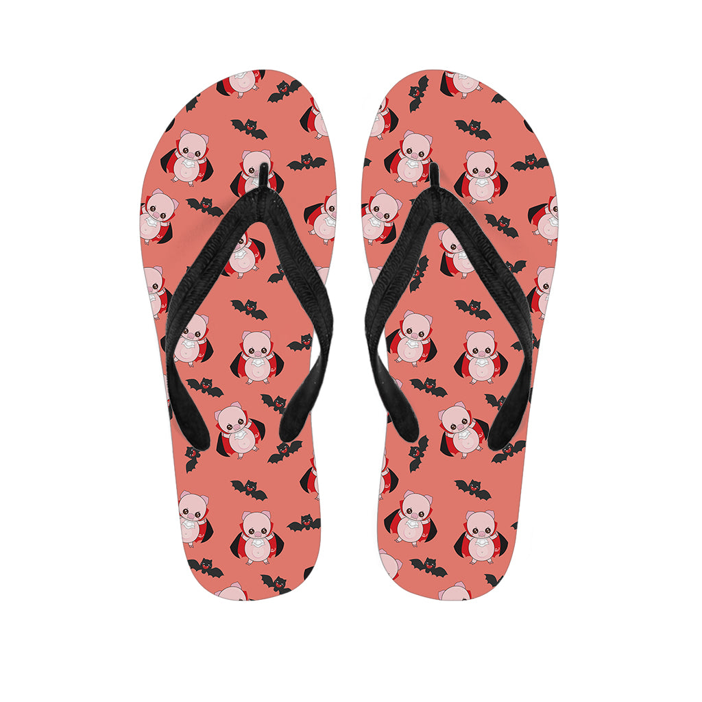 Dracula Pig Pattern Print Flip Flops