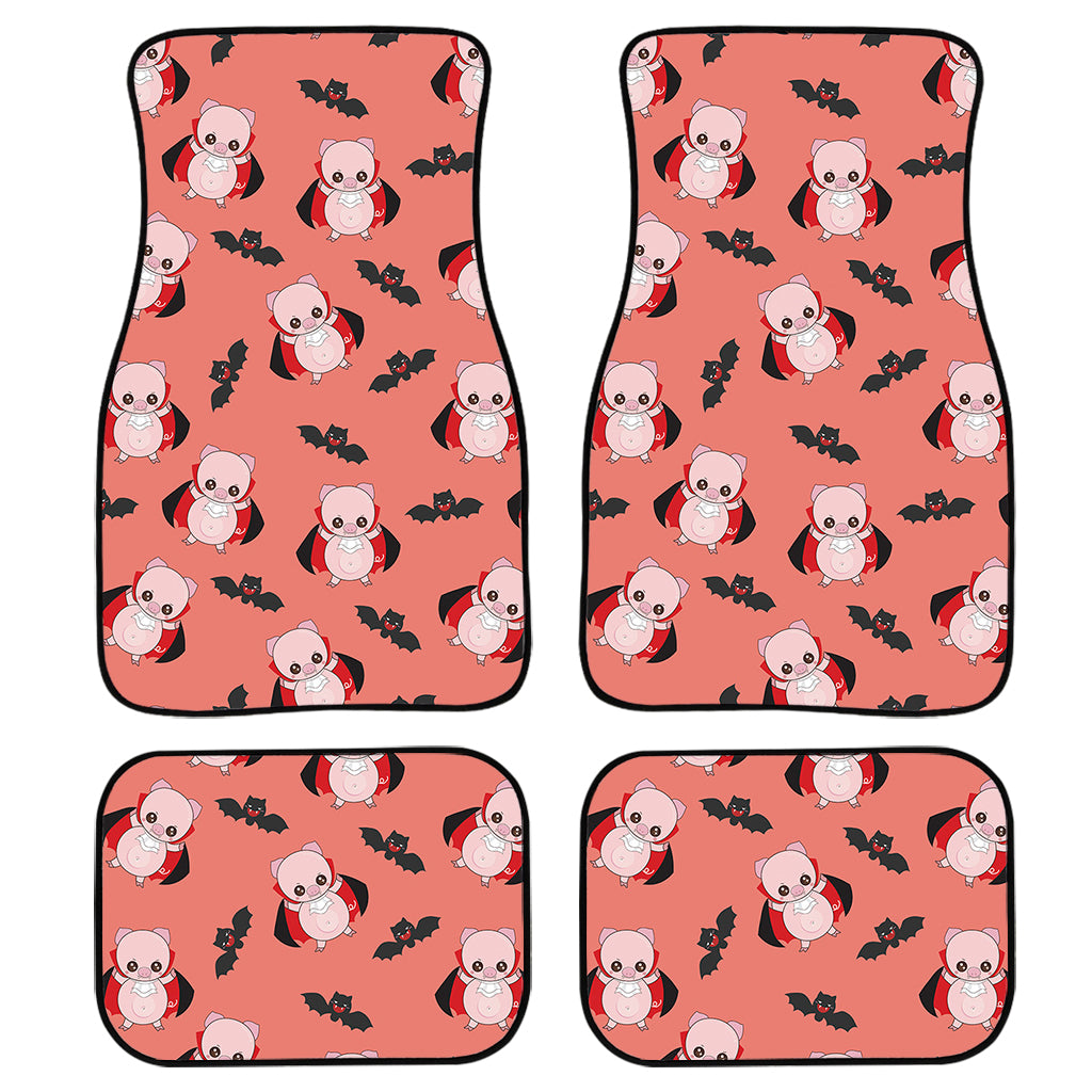 Dracula Pig Pattern Print Front and Back Car Floor Mats