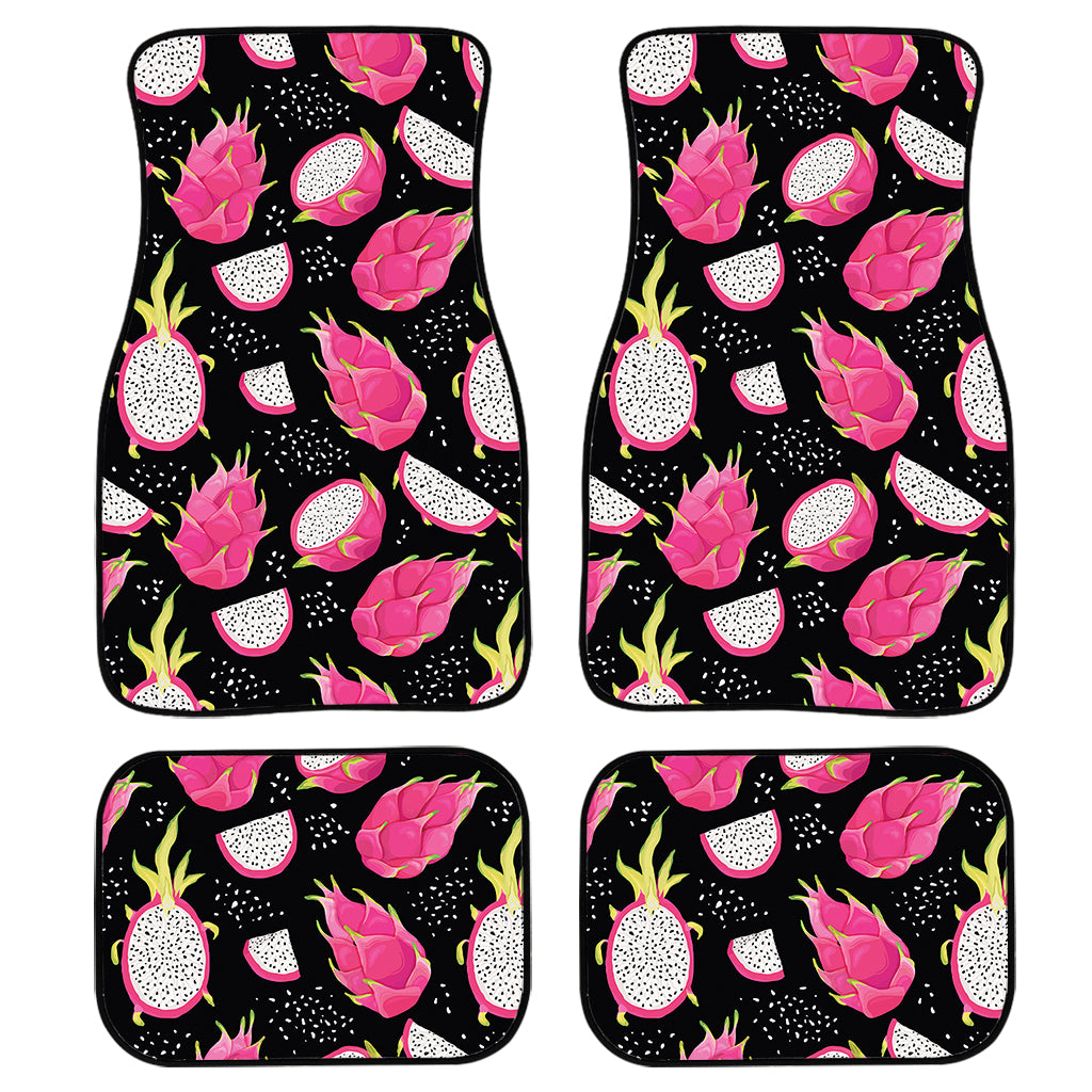 Dragon Fruit Pattern Print Front and Back Car Floor Mats