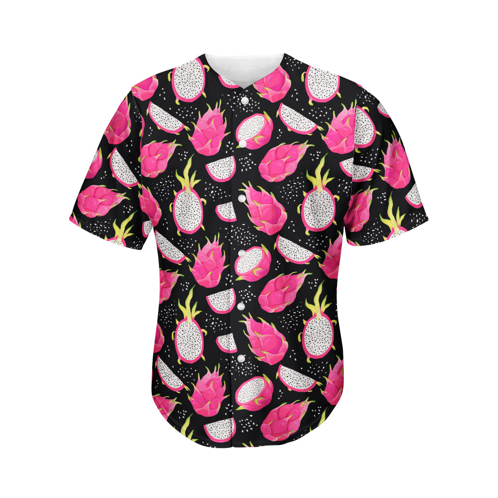 Dragon Fruit Pattern Print Men's Baseball Jersey