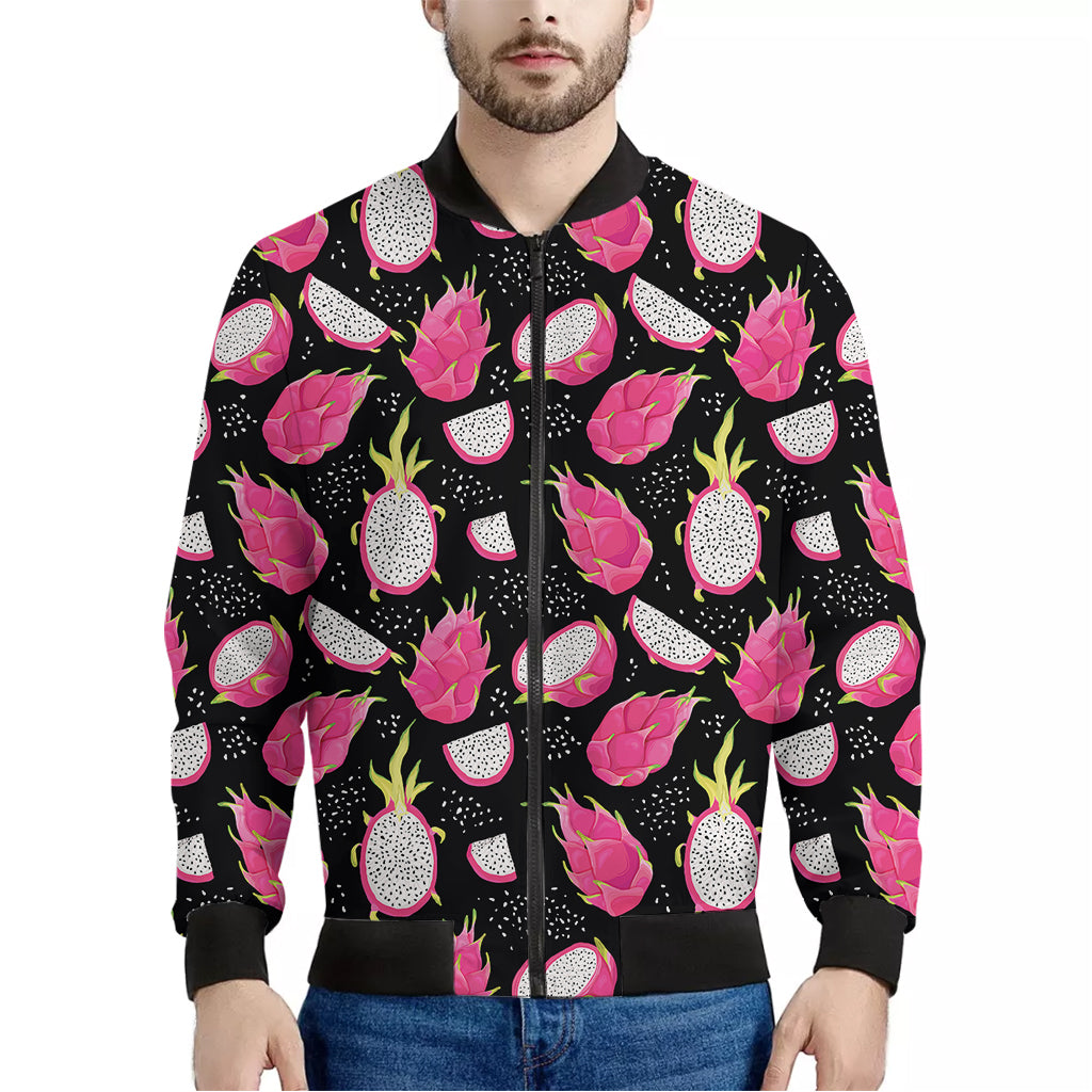 Dragon Fruit Pattern Print Men's Bomber Jacket