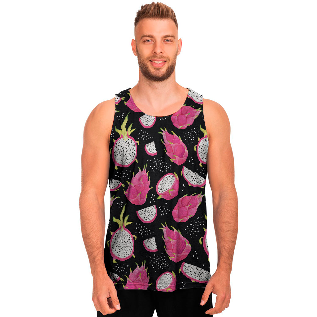 Dragon Fruit Pattern Print Men's Tank Top