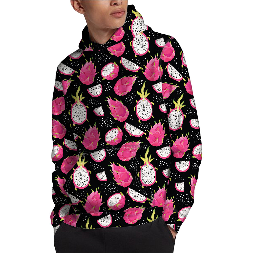 Dragon Fruit Pattern Print Pullover Hoodie