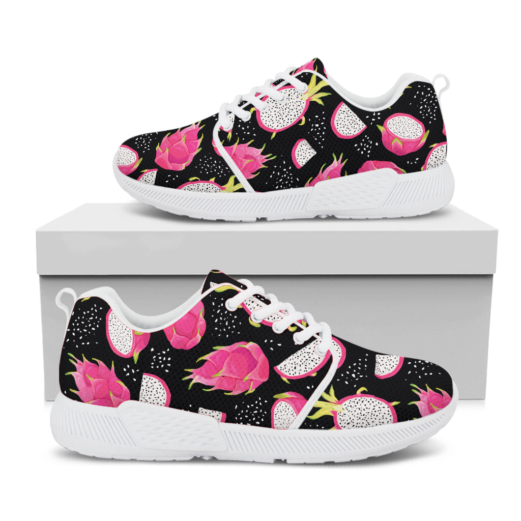 Dragon Fruit Pattern Print White Athletic Shoes