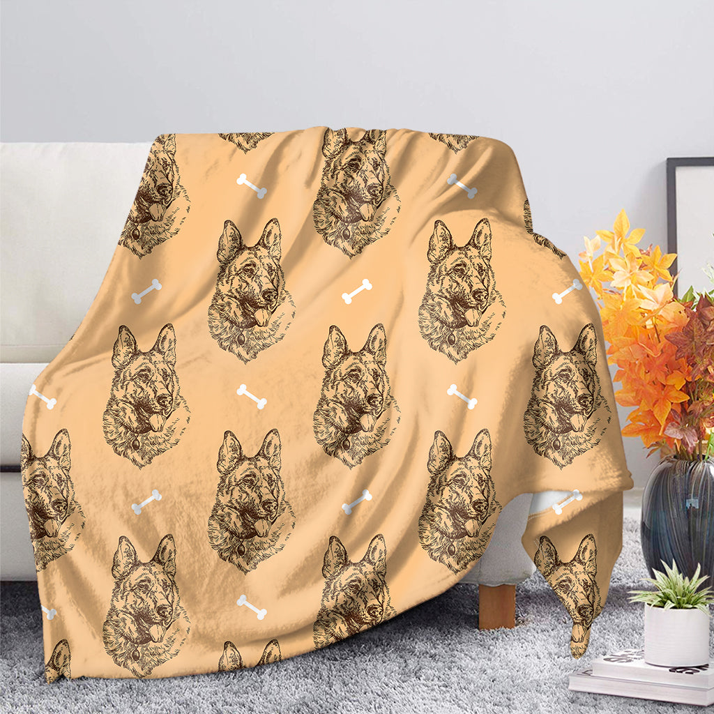 Drawing German Shepherd Pattern Print Blanket