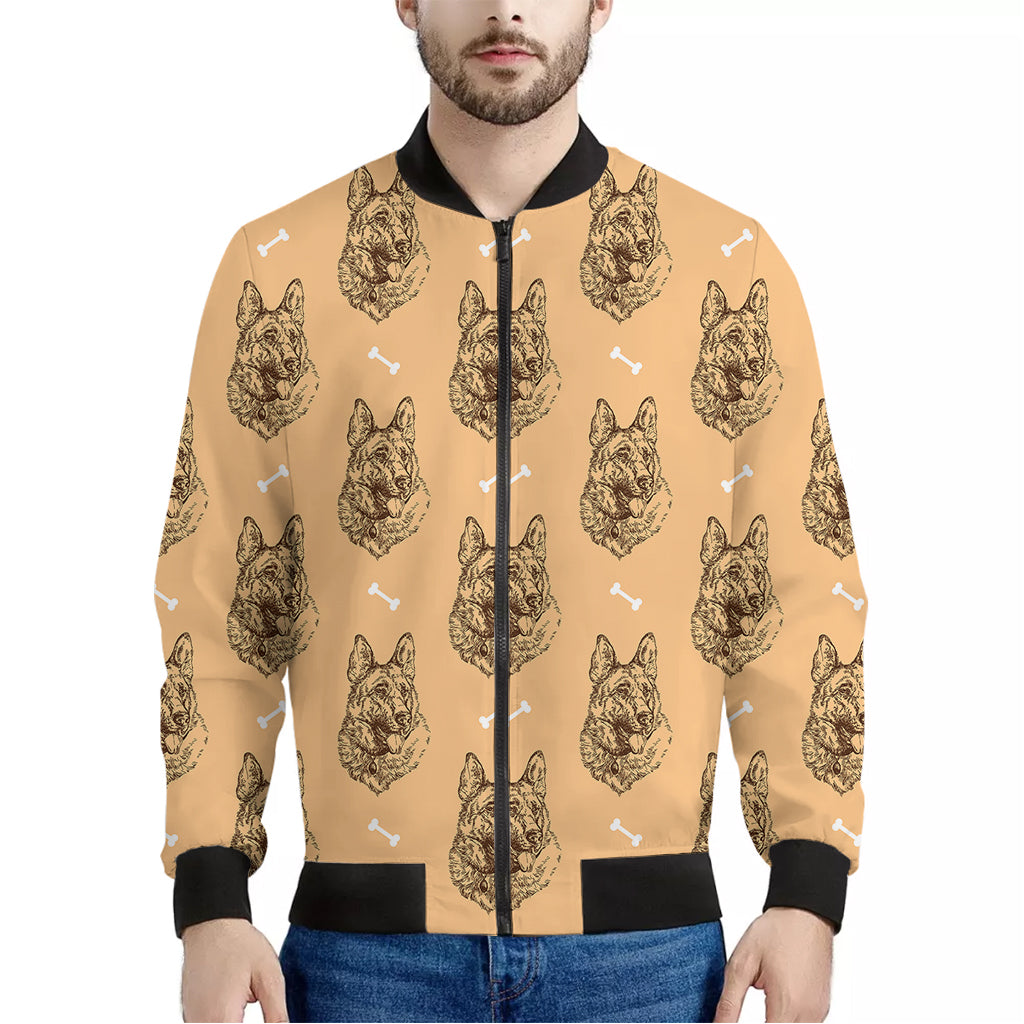 Drawing German Shepherd Pattern Print Men's Bomber Jacket