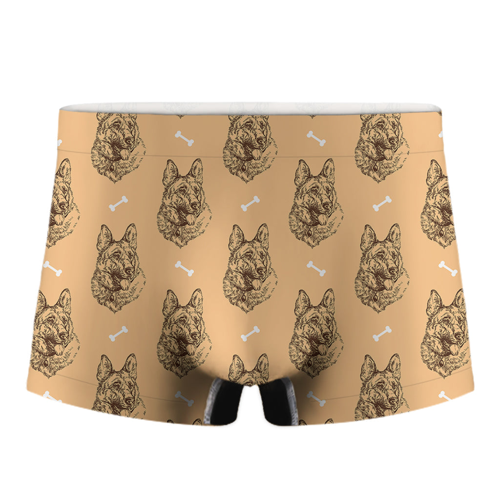 Drawing German Shepherd Pattern Print Men's Boxer Briefs