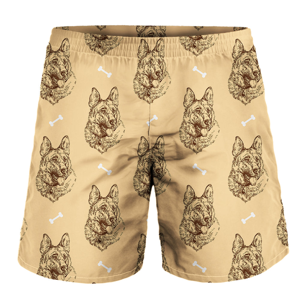 Drawing German Shepherd Pattern Print Men's Shorts