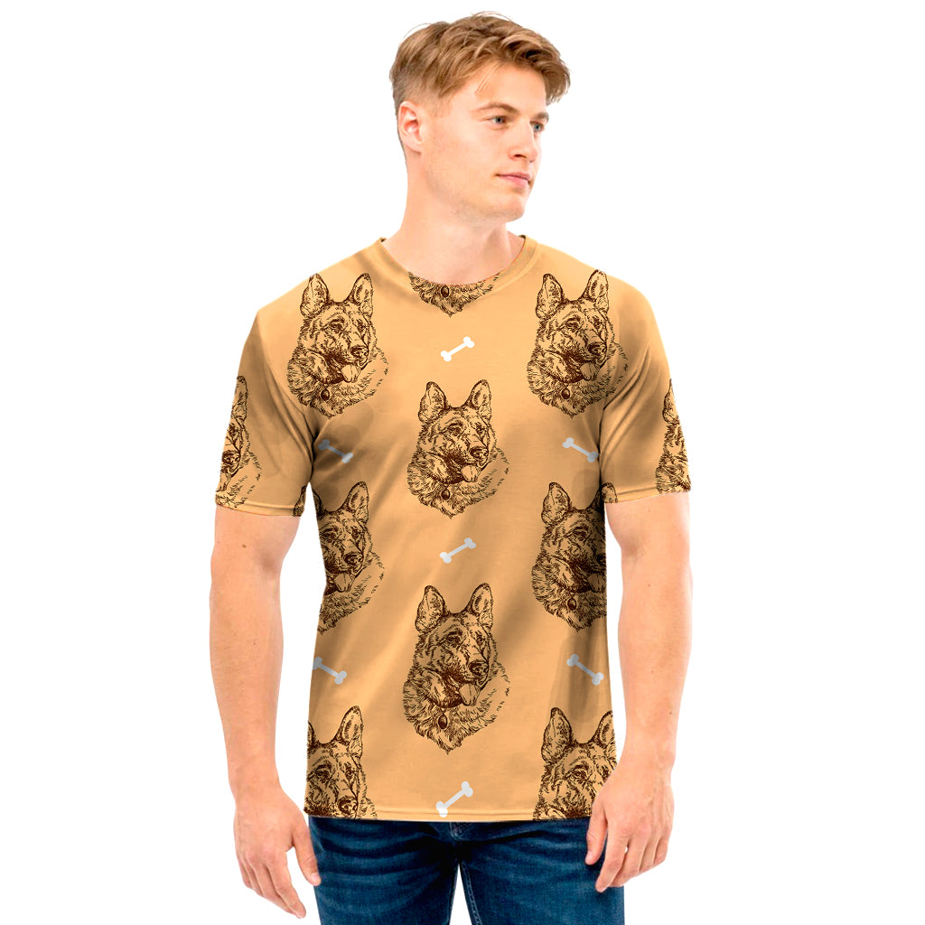 Drawing German Shepherd Pattern Print Men's T-Shirt