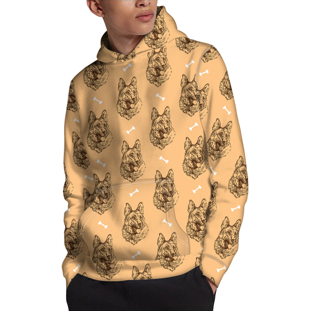 Drawing German Shepherd Pattern Print Pullover Hoodie