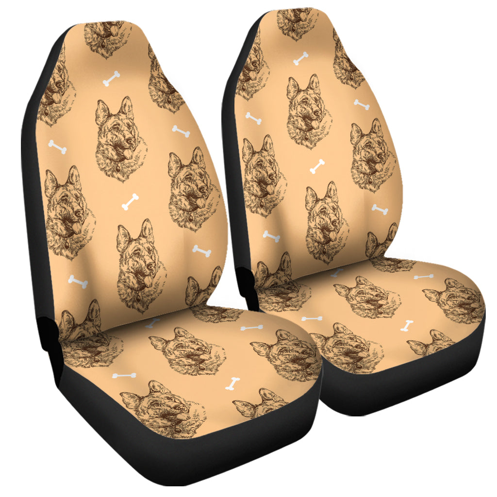 Drawing German Shepherd Pattern Print Universal Fit Car Seat Covers