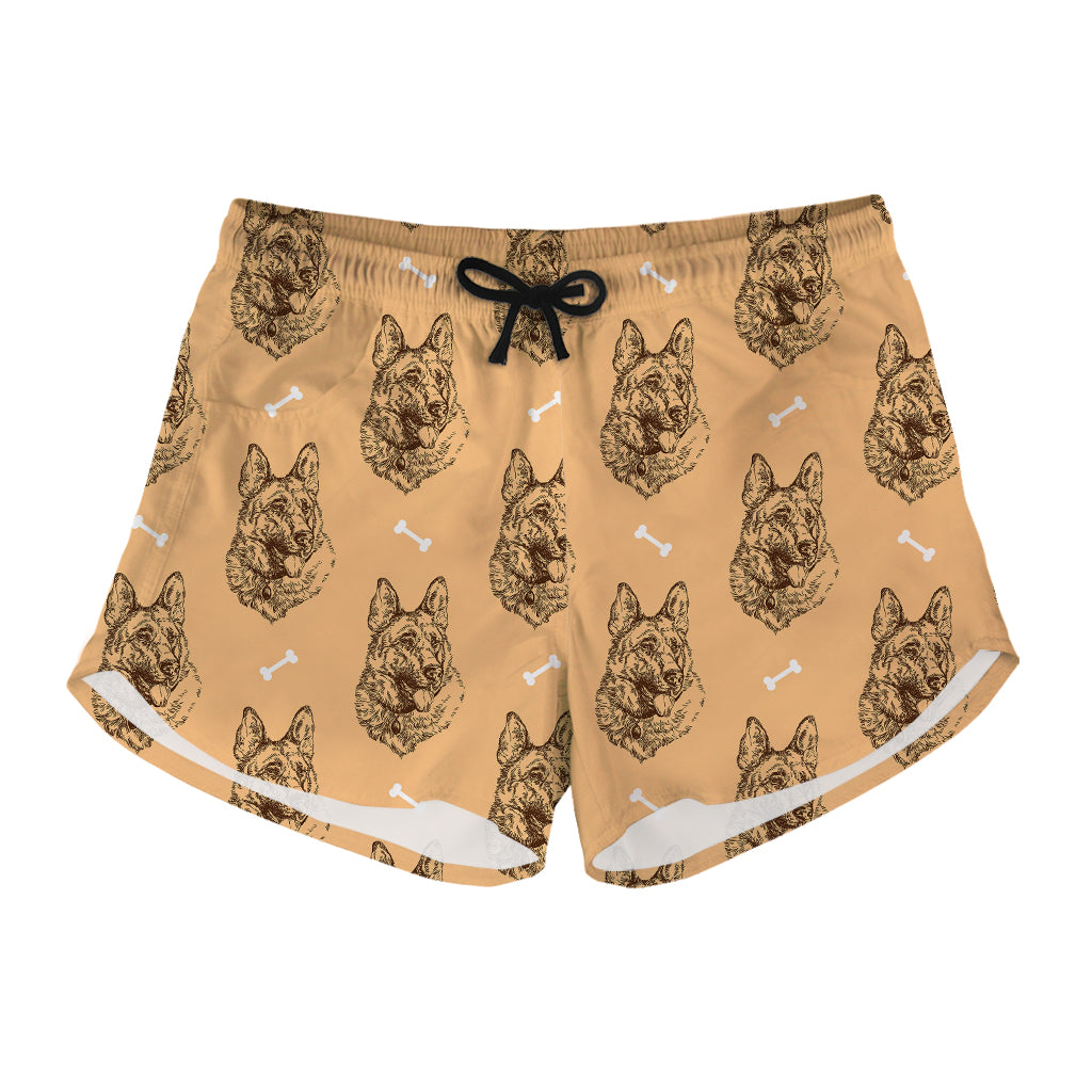 Drawing German Shepherd Pattern Print Women's Shorts