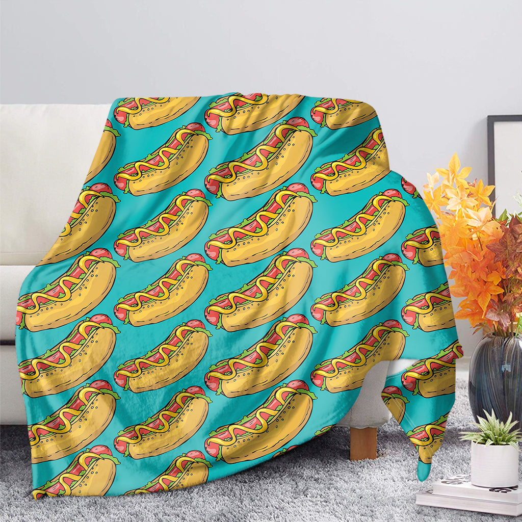 Drawing Hot Dog Pattern Print Blanket