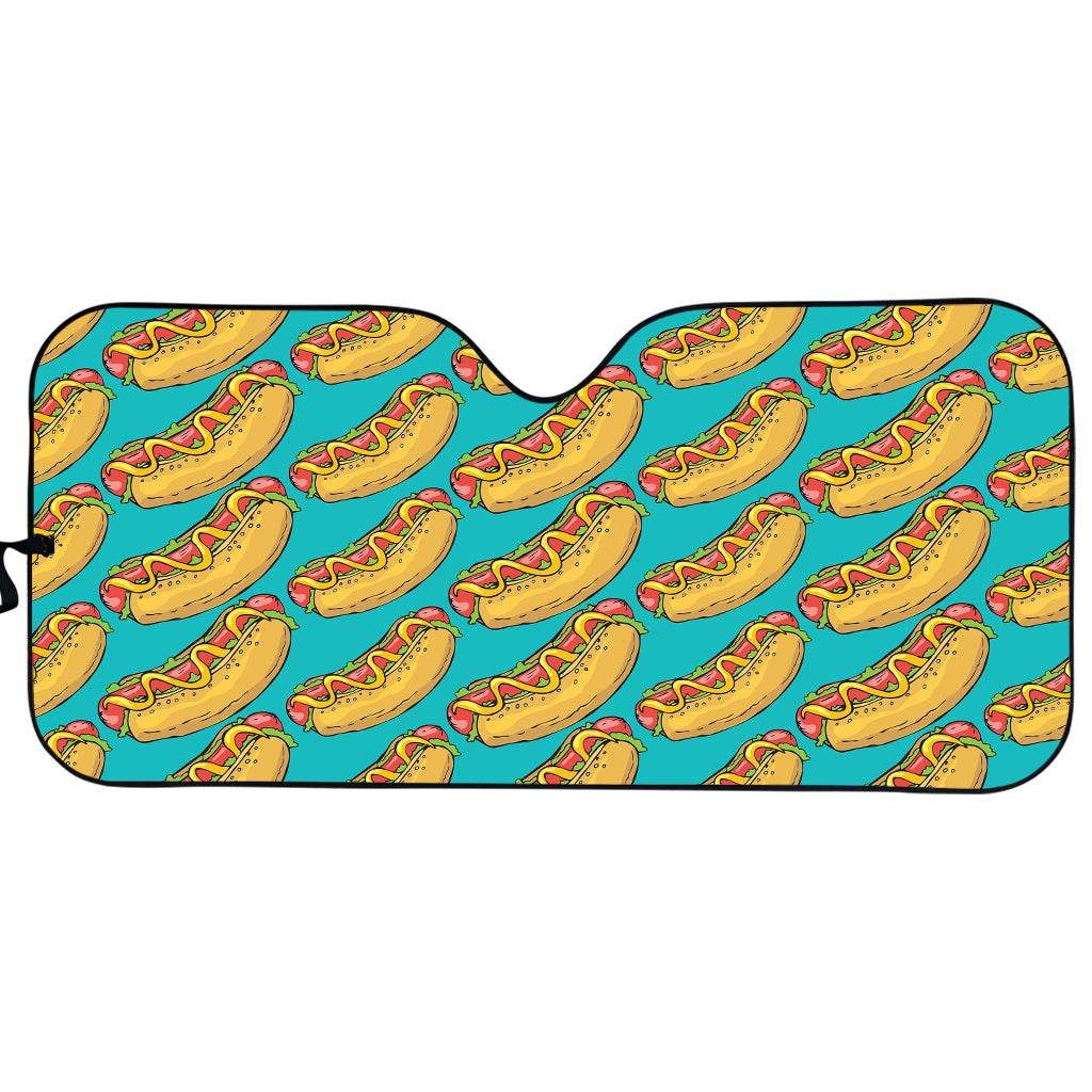 Drawing Hot Dog Pattern Print Car Sun Shade