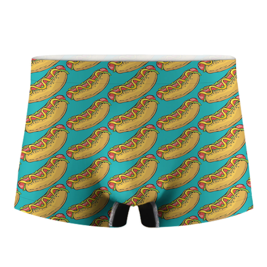 Drawing Hot Dog Pattern Print Men's Boxer Briefs