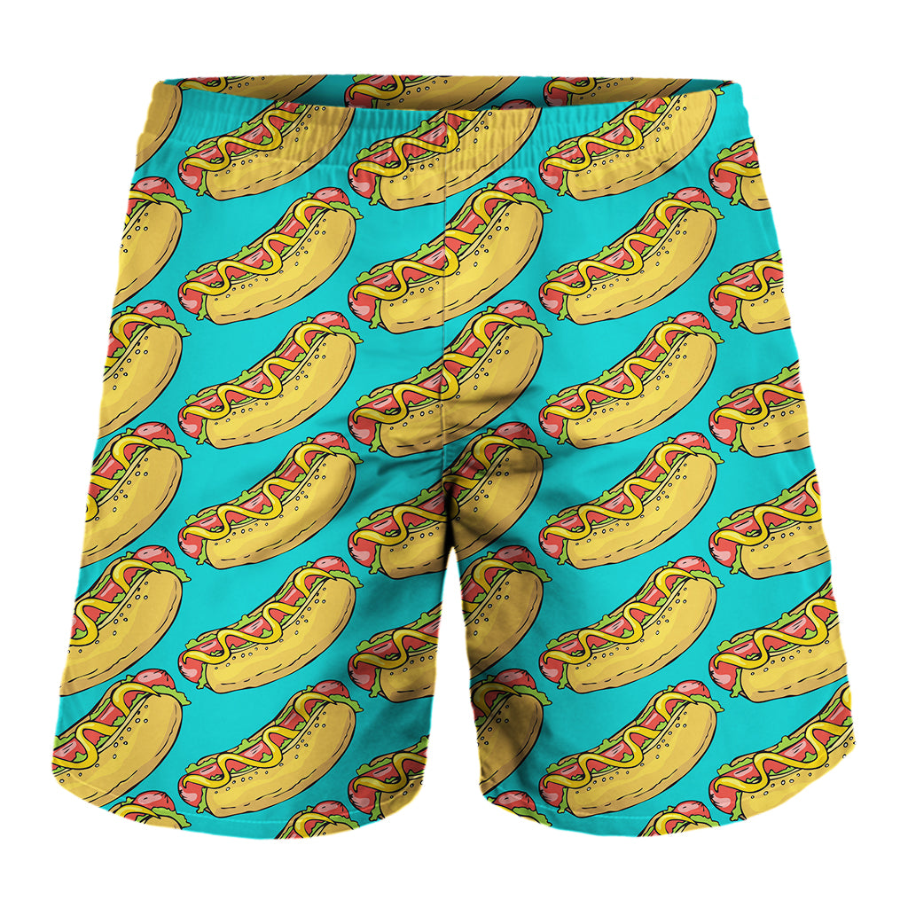 Drawing Hot Dog Pattern Print Men's Shorts