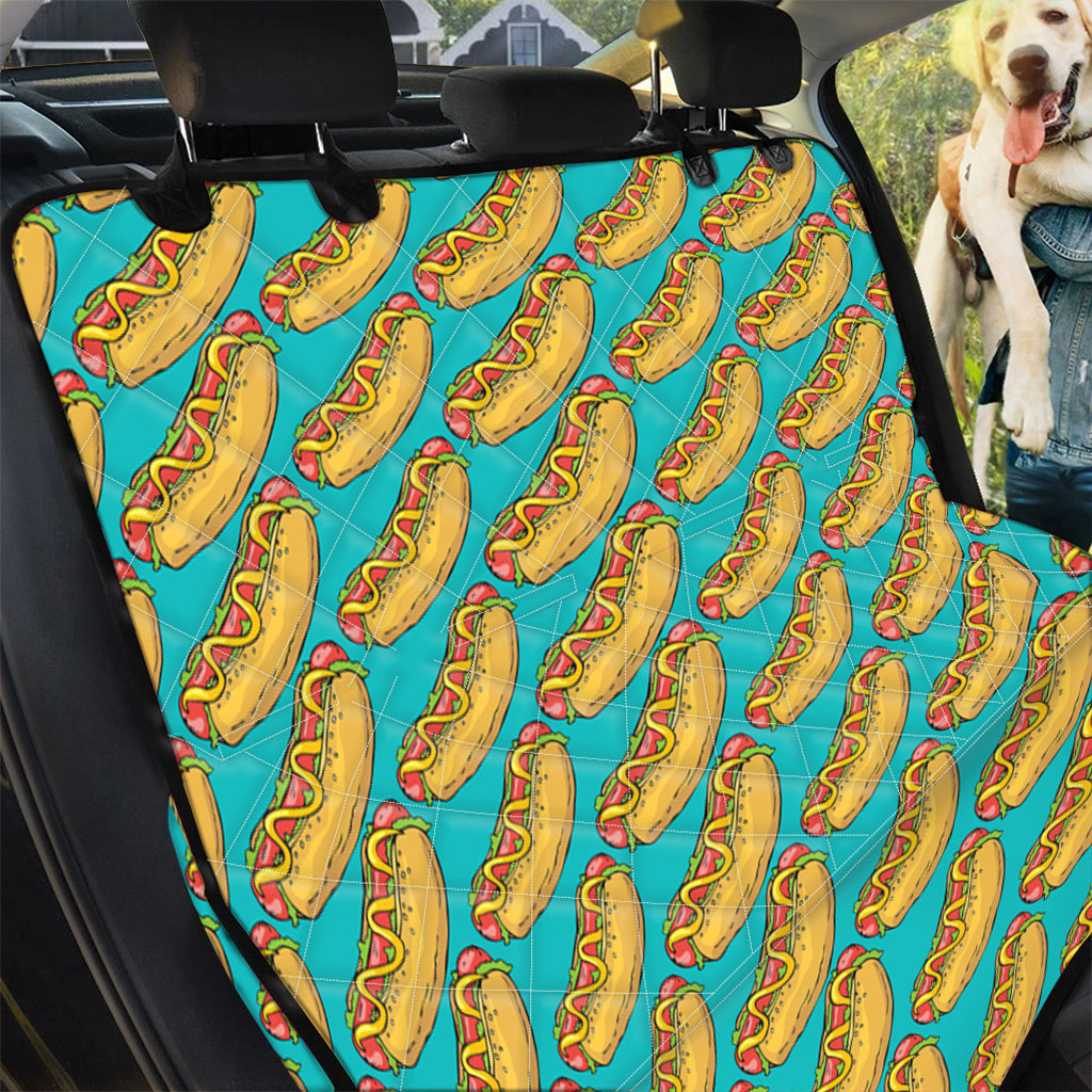 Drawing Hot Dog Pattern Print Pet Car Back Seat Cover