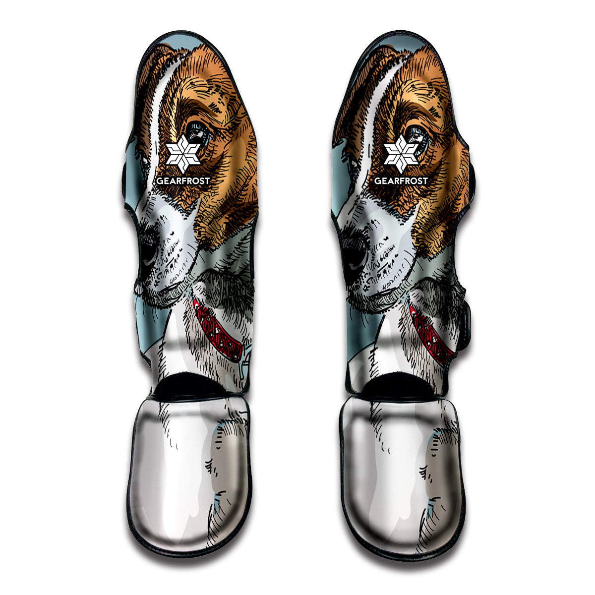 Drawing Jack Russell Terrier Print Muay Thai Shin Guards