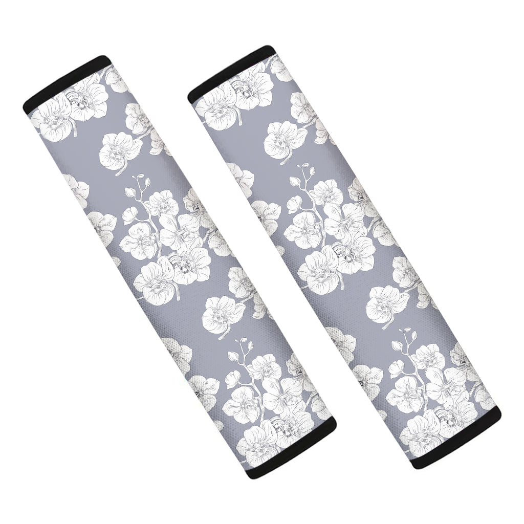 Drawing Orchid Pattern Print Car Seat Belt Covers