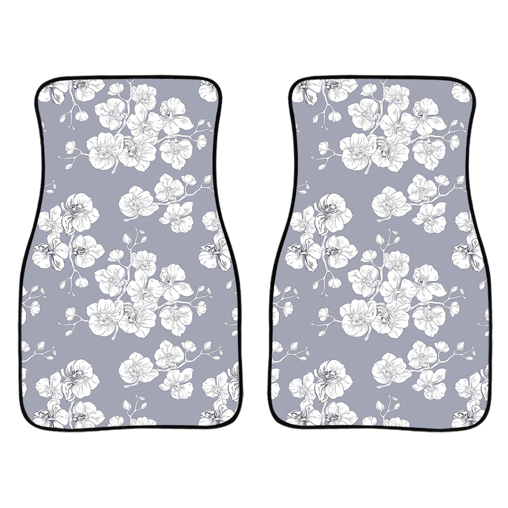 Drawing Orchid Pattern Print Front Car Floor Mats