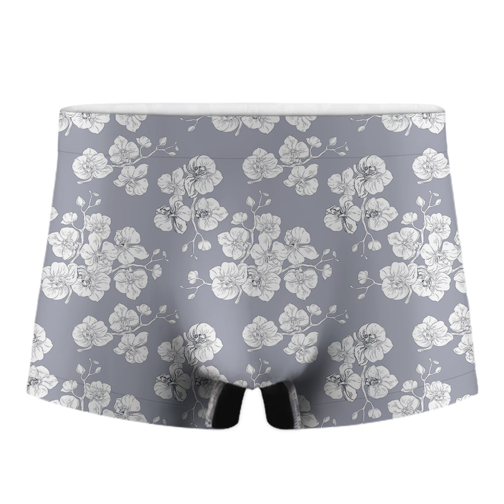 Drawing Orchid Pattern Print Men's Boxer Briefs