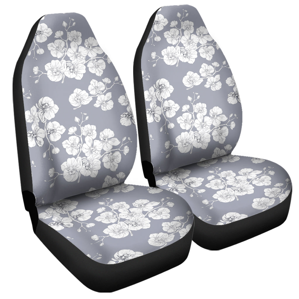 Drawing Orchid Pattern Print Universal Fit Car Seat Covers