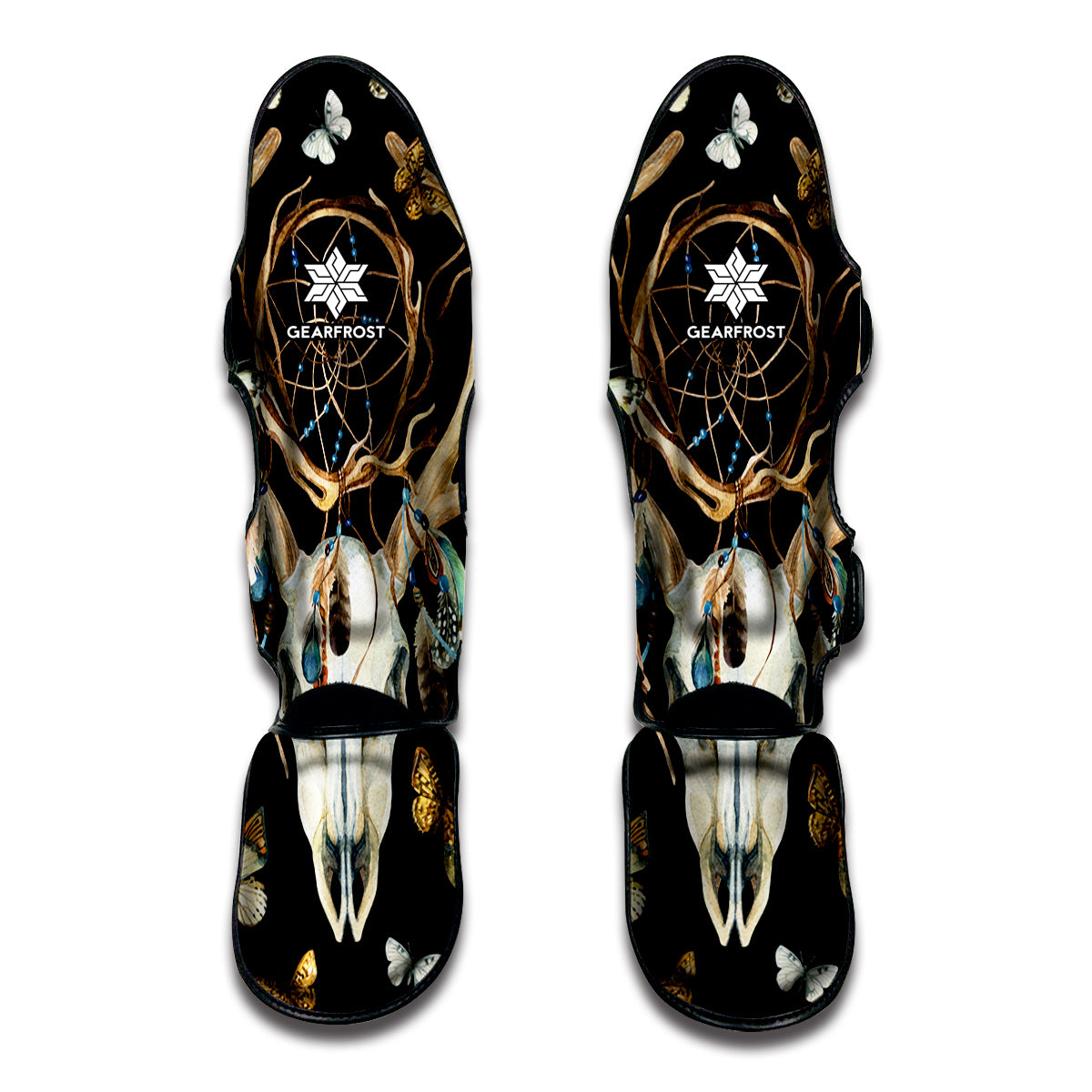 Dreamcatcher Deer Skull Print Muay Thai Shin Guards